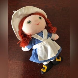 Vintage Russ Berrie Pilgrims Girl Thanksgiving Hanging Decoration 5.5”